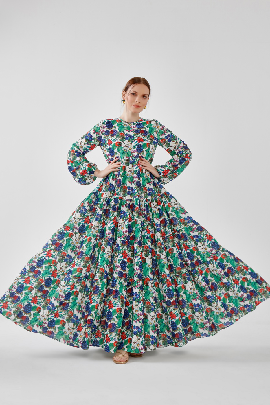 Orman meyve desen elbise