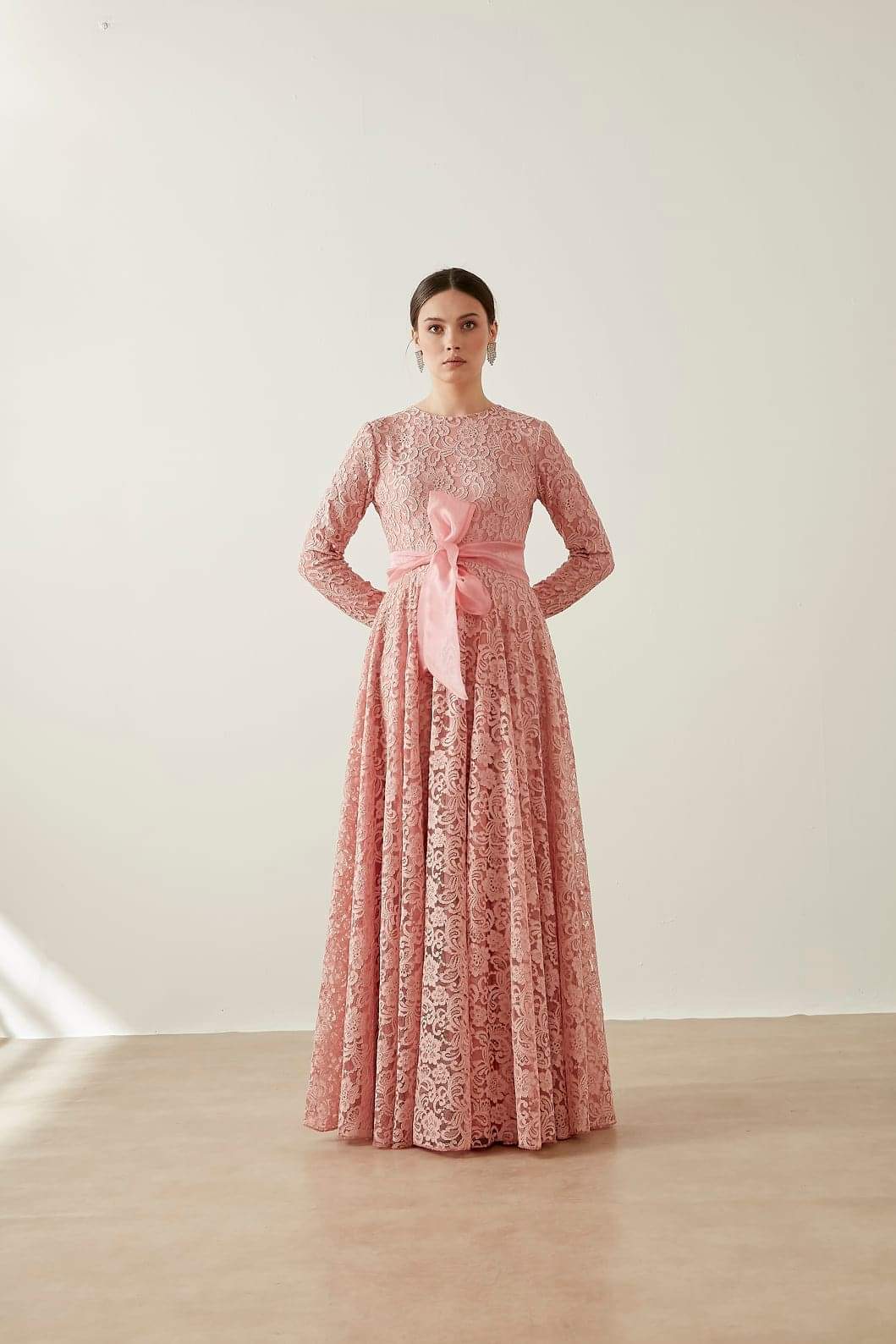 Organze elbise pudra